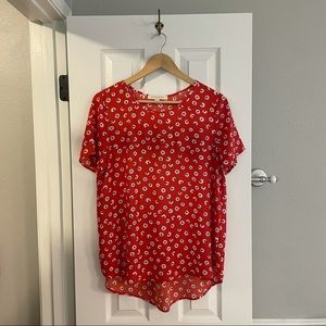 Everleigh Red Floral Daisy Print Top Medium